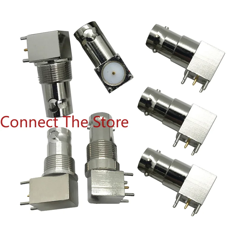 3PCS All-copper BNC Female Four-pin Socket Connection  Angled  Base 90 °   Q9 Monitoring Panel  Welding