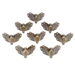 8/12pcs Decorative Antique Brass Golden Silvery Jewelry Wine Gift Box Wooden Case Chest Edge Cover Corner Protector 43*26*33mm