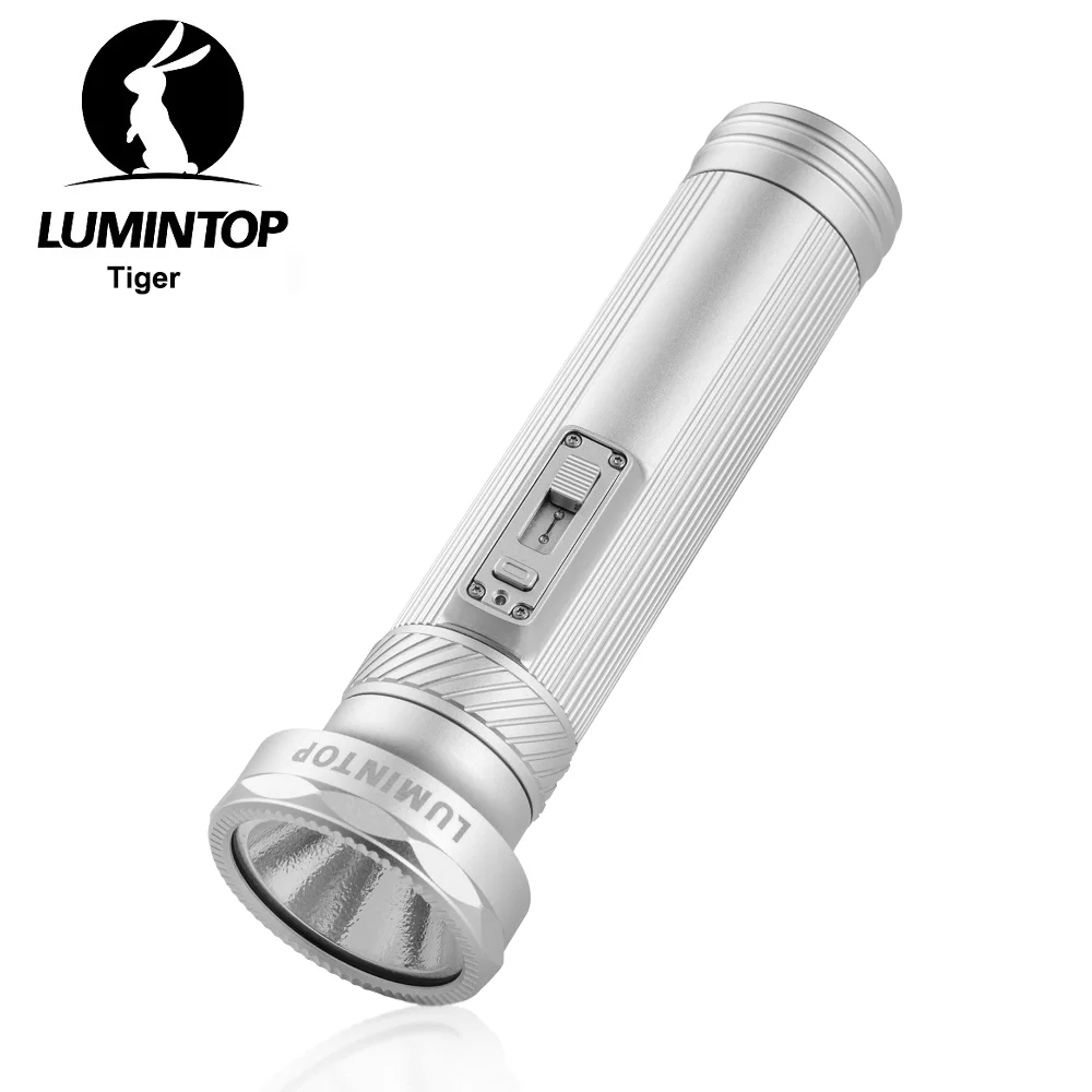 EDC LED-Taschenlampe USB-C 26800 Li-Ionen Wiederaufladbare Lampe 458M Outdoor-Campinglaterne 4000 Lumen Doppelschalter Wanderlicht Tiger