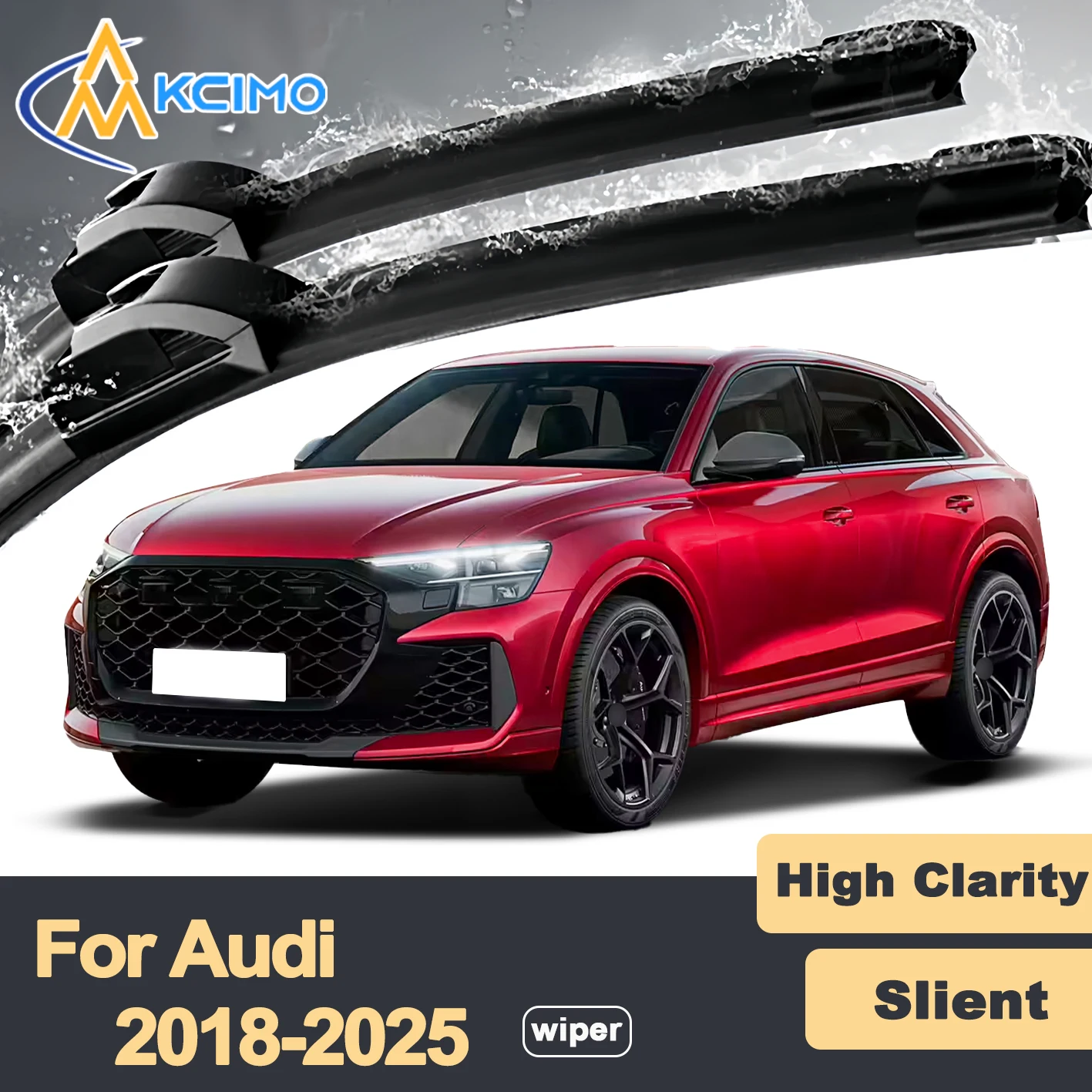 

Резиновые прочные бесшумные щетки стеклоочистителя премиум-класса, 2 шт. для Audi Q5 FY 2018-2025, набор щеток переднего стеклоочистителя