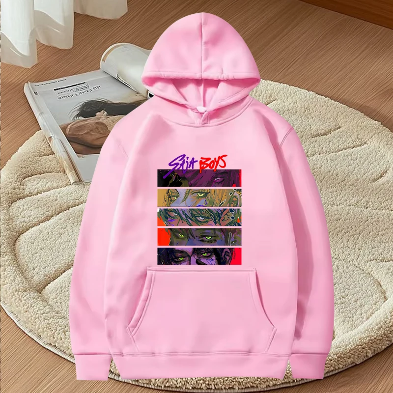 kpop demon hunters saja boys graphics hoodie men women vintage Anime Long sleeve Sweatshirt with print oversized  hoodie  unisex