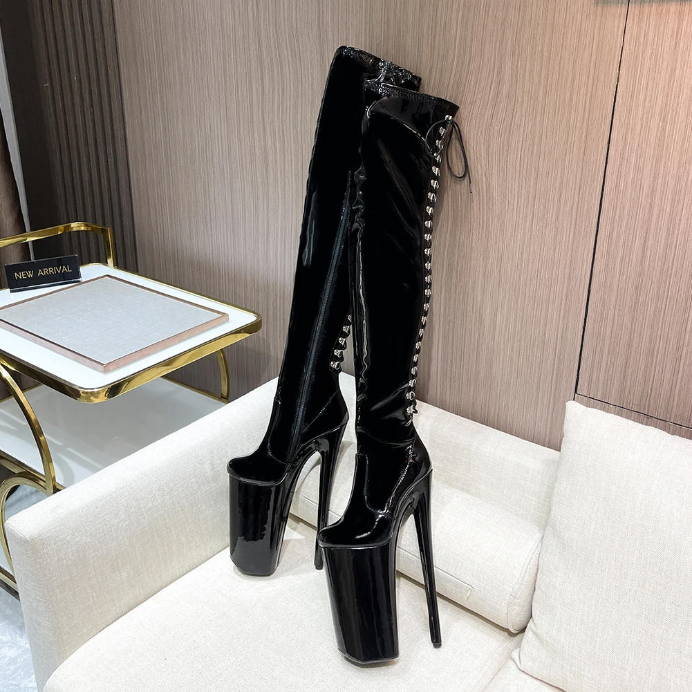 SDTRFT Female Over The Knee Buckle Red Boots 26cm Thin Heels Stilettos Platform Botas Mujer Ladies Shoes Woman PUNK Girl's Pumps