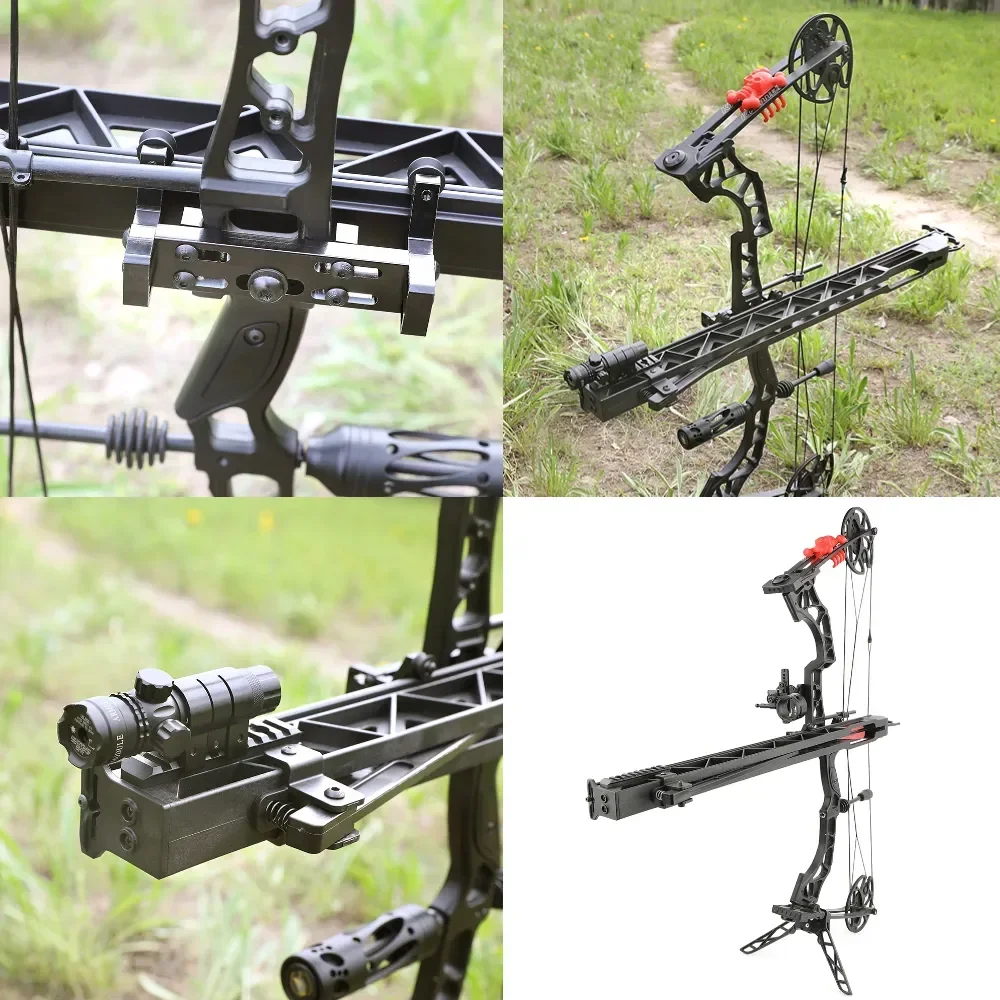 Archery Arrow Launcher Orbital Compound Bow Recurve Bow Arrow Track with 6 Pcs Pure Carbon Arrows Hunting Shooting Accessories