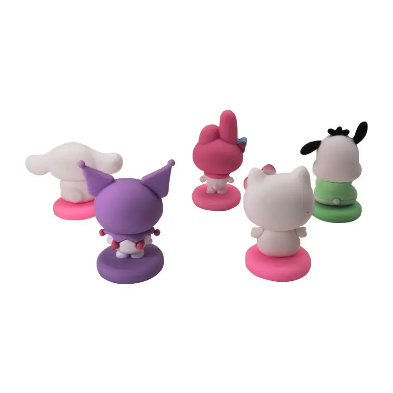 5 pçs/set sanrio olá kitty kuromi melodia desenhos animados das crianças anime figuras boneca decoração do bolo ornamentos carro em ornamentos brinquedos