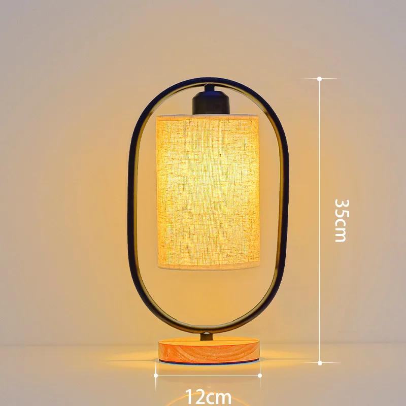 Modern minimalist style touch LED night light USB plug adjustable headboard creative personality fabric vintage solid wood light