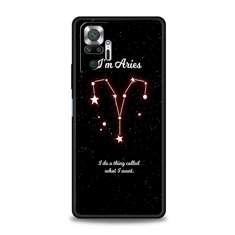 Constellation Virgo Aries Phone Case Cover for Redmi 14C 10C Note 14 13 12 10 11 Pro Plus 7 8T K40 K50 Gaming Pro Plus 5G Shell