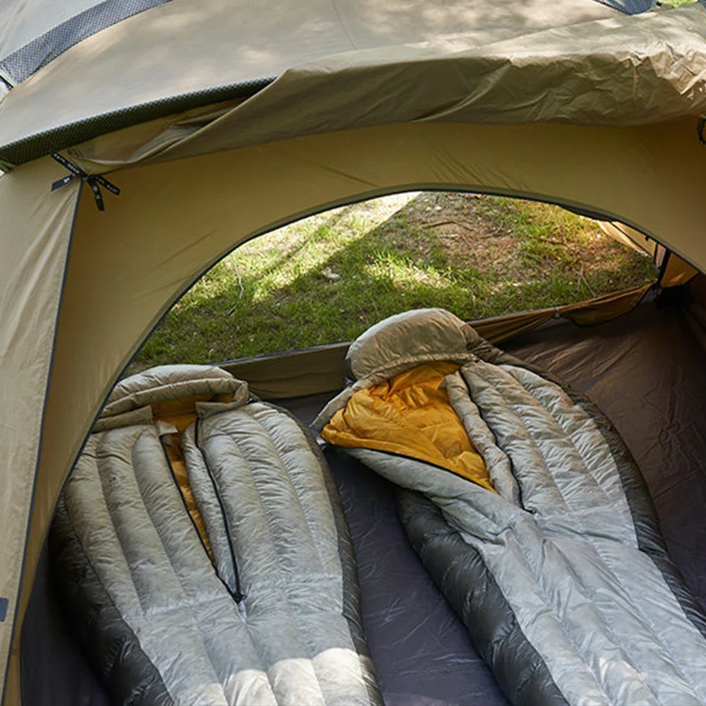 

Outdoor Ultra-Light Gray Duck Down Indoor Camping Winter 15D Nylon Water-Repellent Fluffy Sleeping Bag