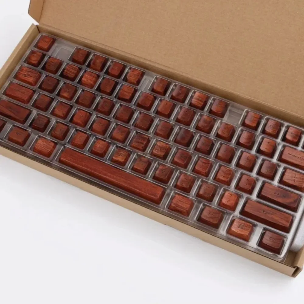 Walnut Keycaps Set artisan keyboard accessory beech OEM profile key caps custom peer wood MX switch 61/87/108keys Game Accessory