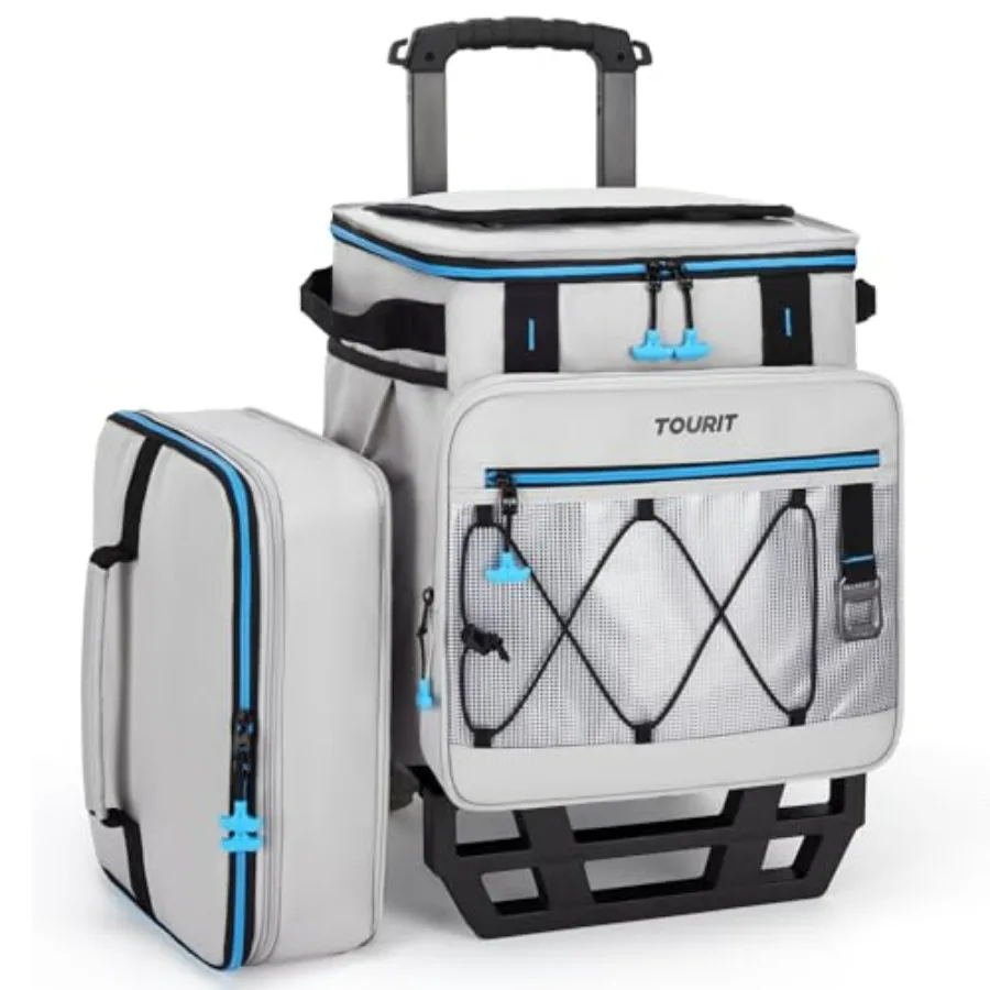 

Beach, picnic, camping, shopping, travel use: waterproof soft-sided collapsible cooler with wheels, insulated rolling cooler ba