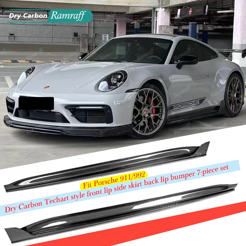 

Комплект из 7 предметов для сухого карбонового бампера и юбки для Porsche 911/992