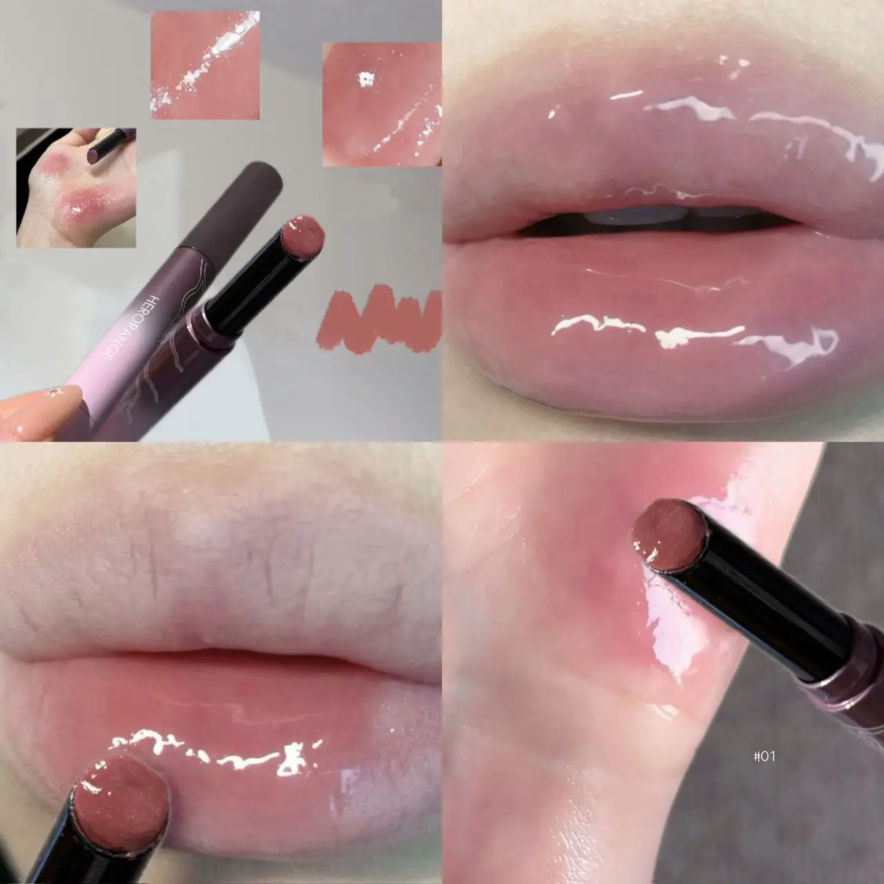 Herorange Rauchiger Lila Kristall Lipgloss Feuchtigkeitsspendend Nicht-Klebrig Aufpolsternd Glas-Effekt Tägliche Lippenkosmetik – Detail 5