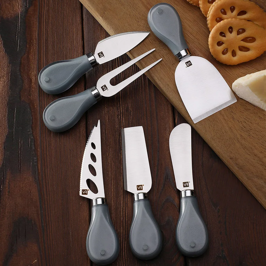 

YIQI Cheese Knives ABS+AS Handle Kitchen Knife 420J2 Stainless Steel BladeDaily Use Cheese Cutter Tool Kitchen Tools Sets 6PCS