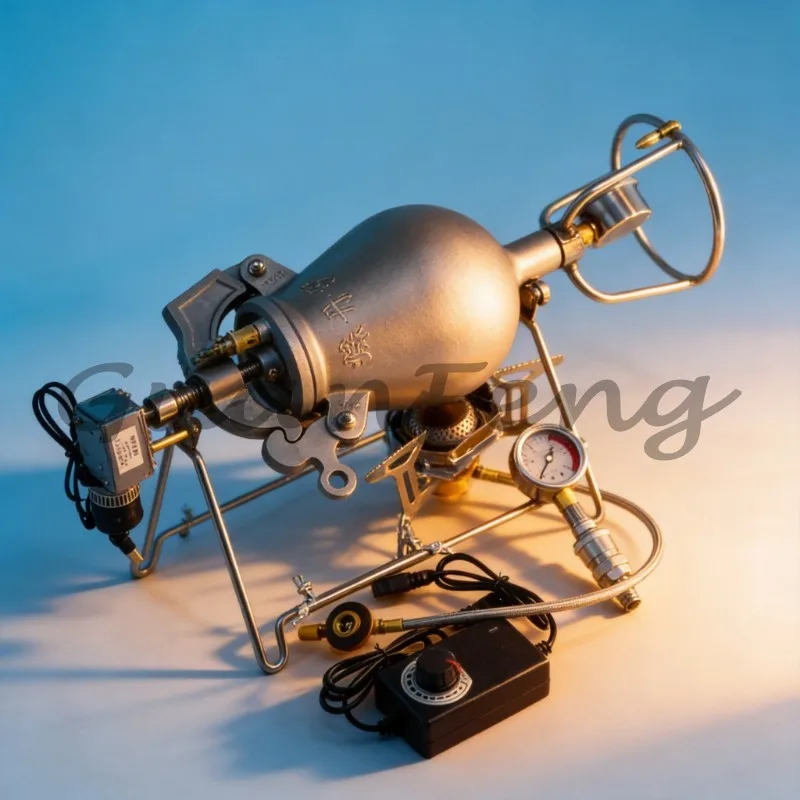 Hand‑Crank Stainless Steel Popcorn Maker, Household & Commercial Traditional Hand‑Operated Grain Popping Popcorn Machine