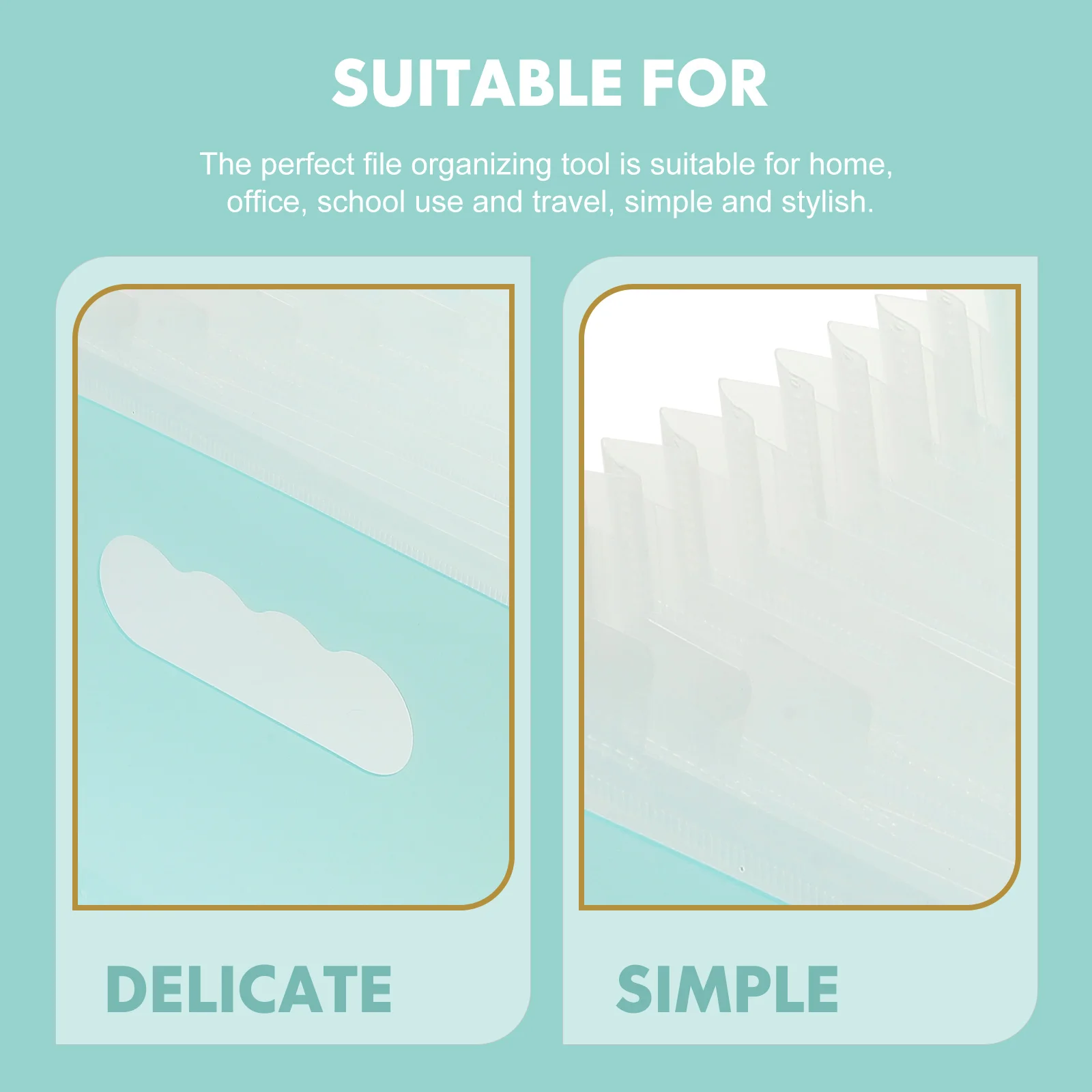 

PP Material File Folder Sky Blue Small Size Ticket Storage Receipt Organizer Multi Function Coupon Holder Office School