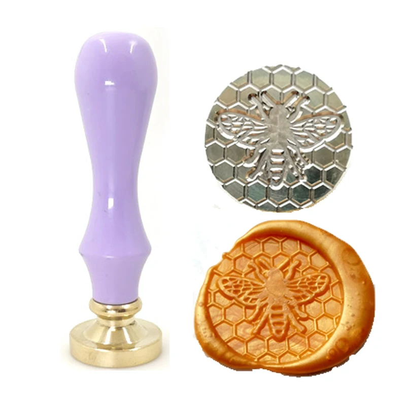 

Cuter Purple Plastic handle lovely Bee Wax Stamp Exquisite,DIY Ancient Seal Retro Stamp,Stamp Wax Seal High Quality