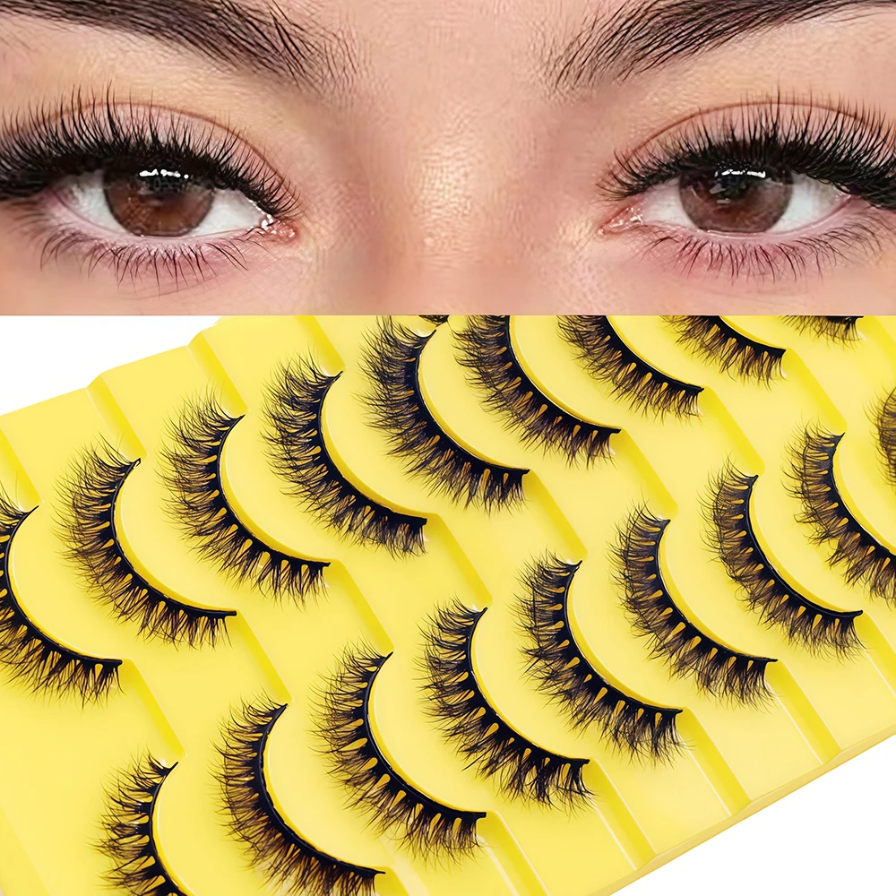 10 pairs of European and American manga fake eyelashes, sweet and cool girl fake eyelashes, one-piece mixed race girl group styl
