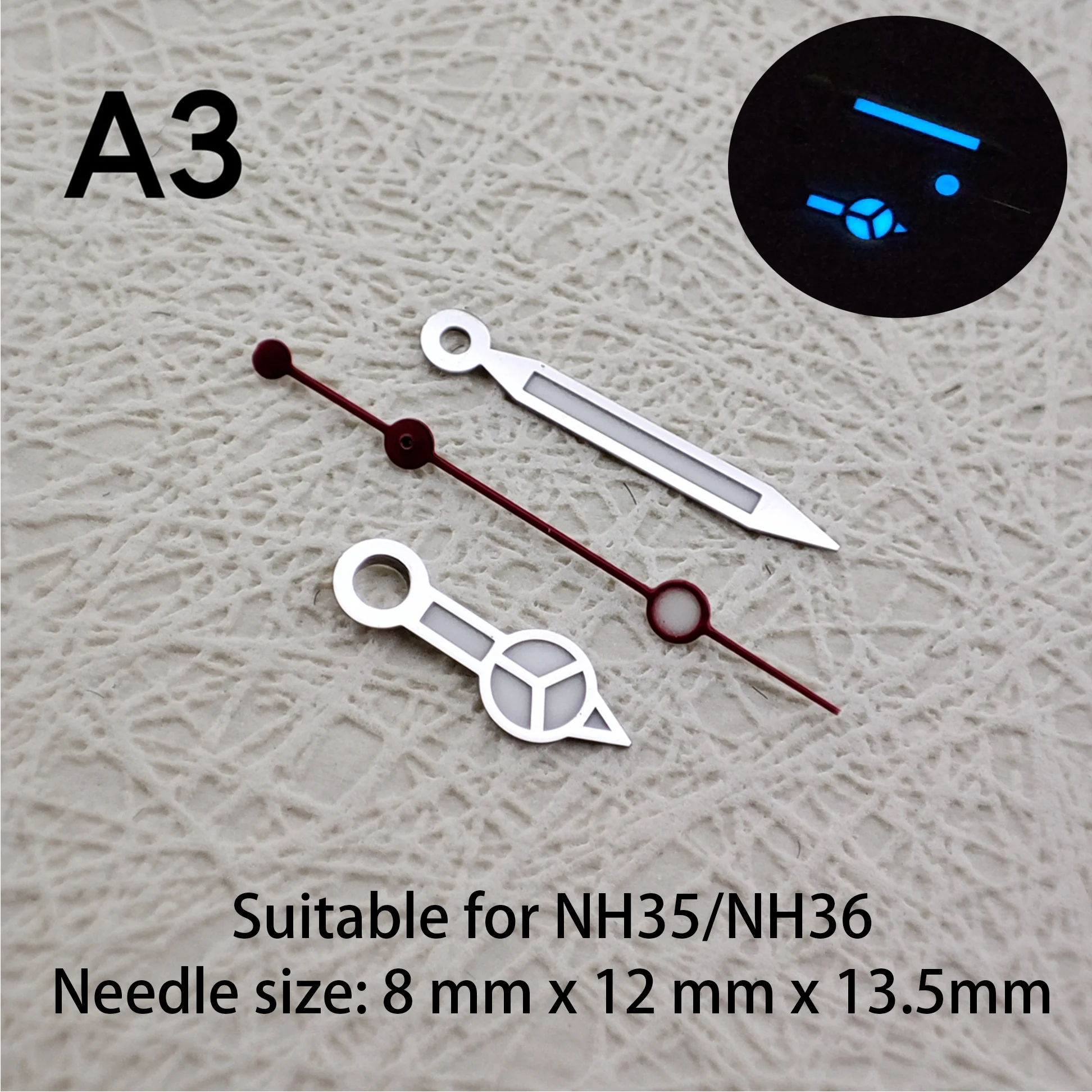 Watch Hands NH35 Hands,NH36 Hands Green Luminous Hands Second Hands Watch Accessories Suitable For NH35,NH36 Movements 06