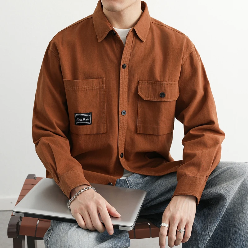 

Spring and Autumn New Fashion Trendy Outdoor Workwear Shirt Men's Casual Loose Oversized High-Quality Long-Sleeved Shirt M-4XL