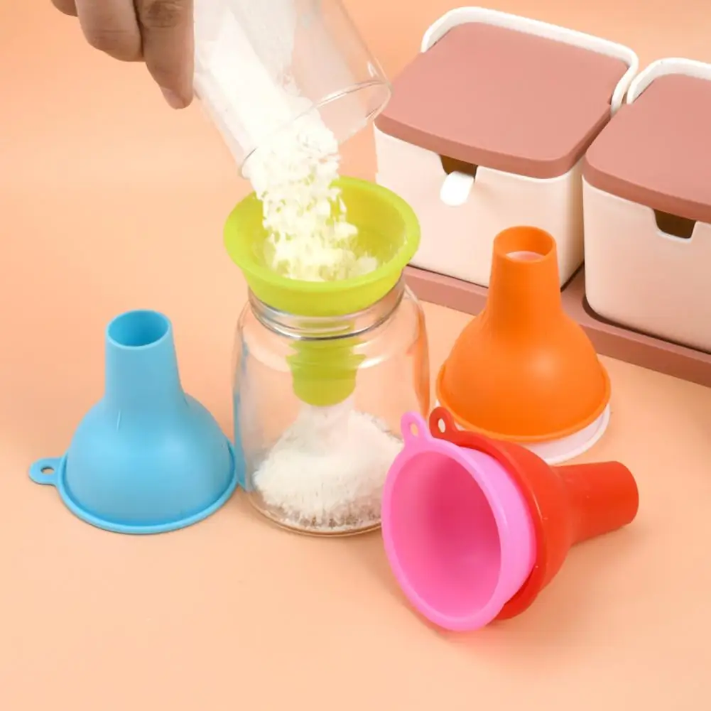 Silicone Funnel for Kitchen Wide Mouth Small Spout for Oil Milk Powder Beans, Food Grade Collapsible Funnel for Liquid Dry Goods