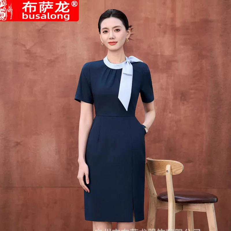 

Flight attendant uniform, professional dress, elegant autumn and winter slim-fit goddess style, beauty salon, sales department,