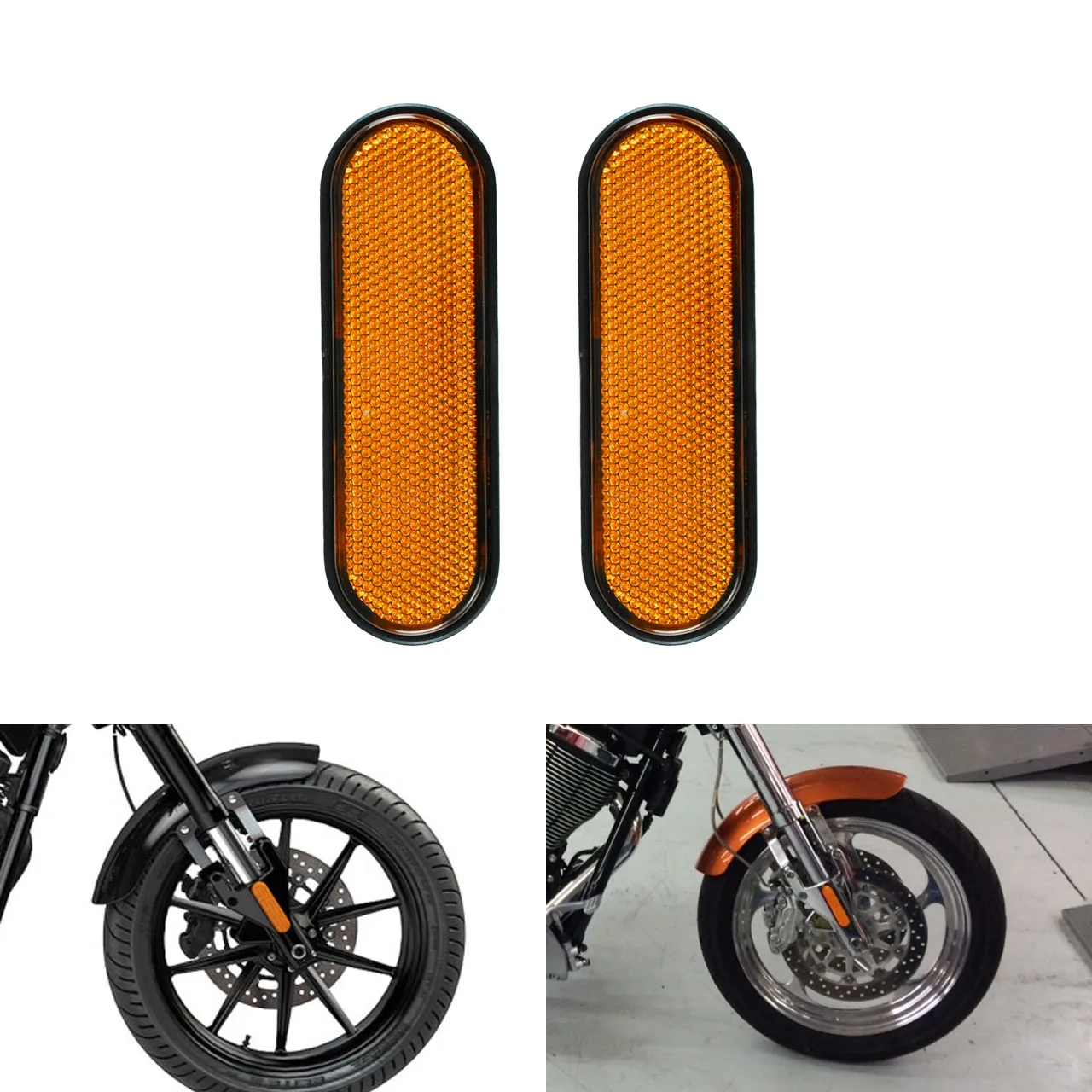 Motorrad Gabel Bein Reflektor Abdeckung Gelb Reflektor Warnung Aufkleber Kunststoff Für Victory Richter Hammer-S Hard-Ball Kappe