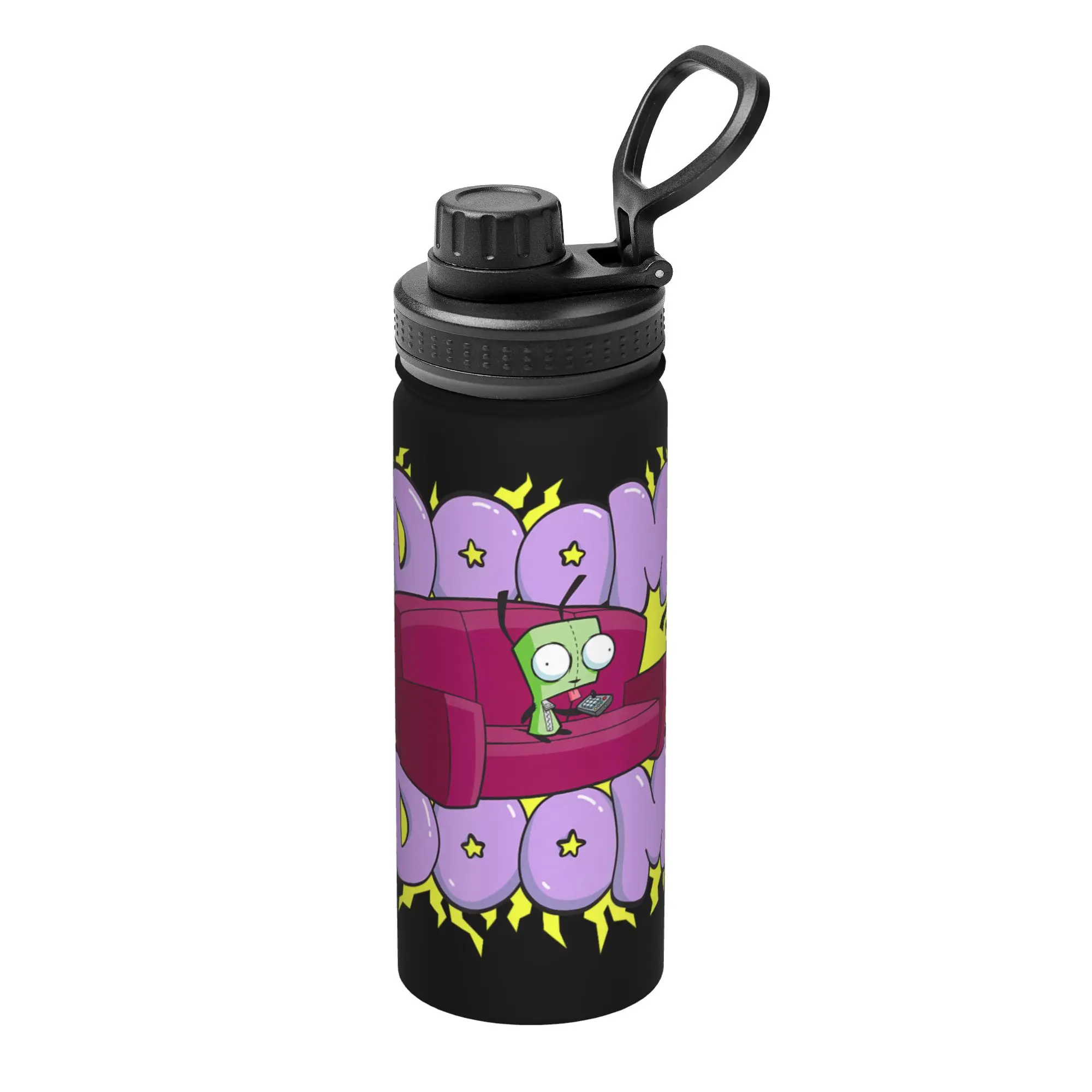 Invaders Zim Doom Doom Gir 18OZ Sports Insulated Kettle  Thermal Cup Stainless Steel Travel Outdoor Mug Spill Proof