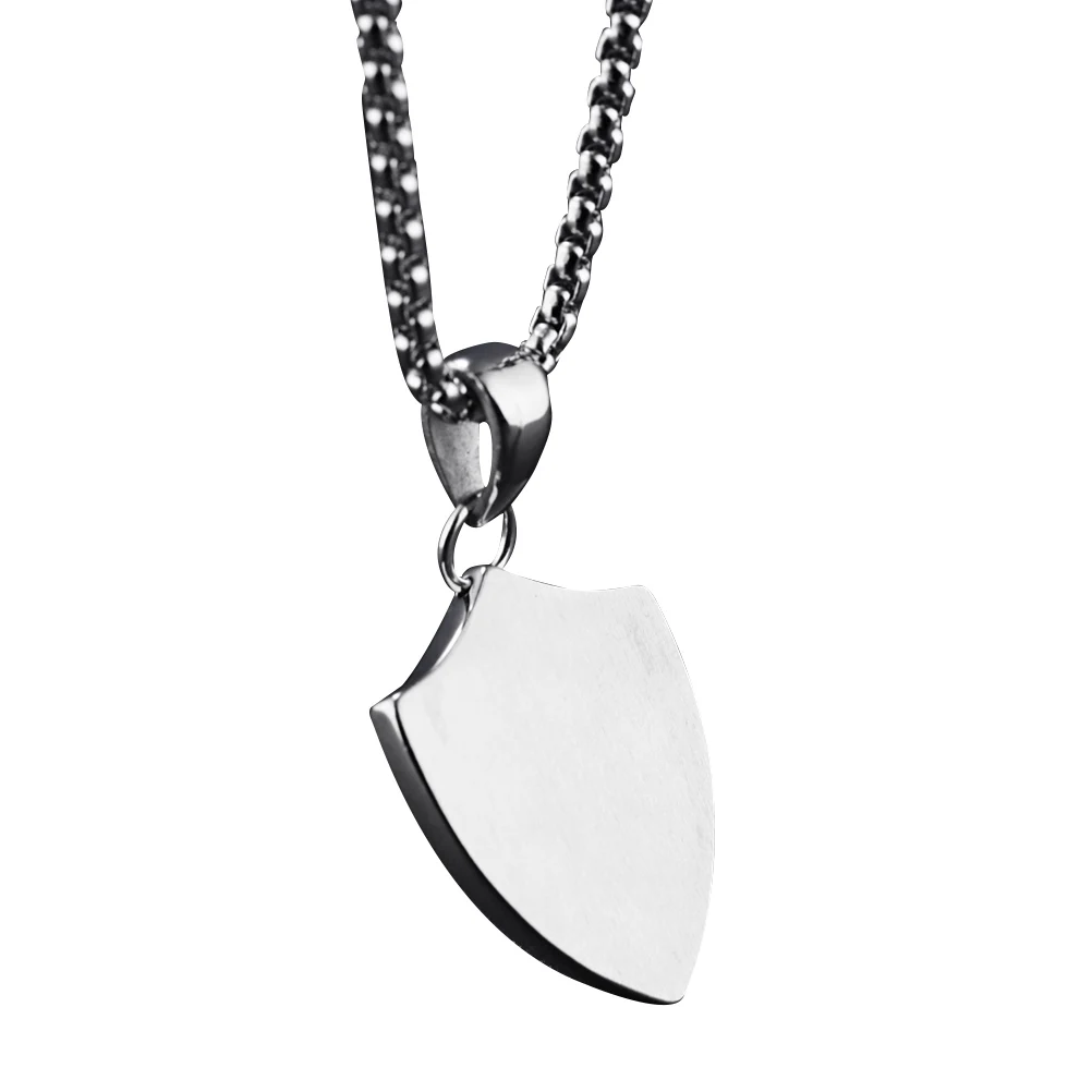 

Shield Pendant Rust-resistant Titanium Steel Charm Necklace Making DIY Shiny Accessory Smooth Wire Drawing Small Hook Easy
