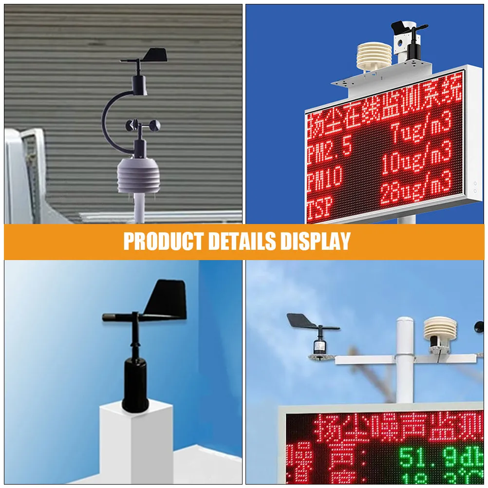 2Pcs Wind Anemometer Plastic Shell Wear Resistant Wind Direction Indicators for Environmental Observation Anemometer Parts view 2