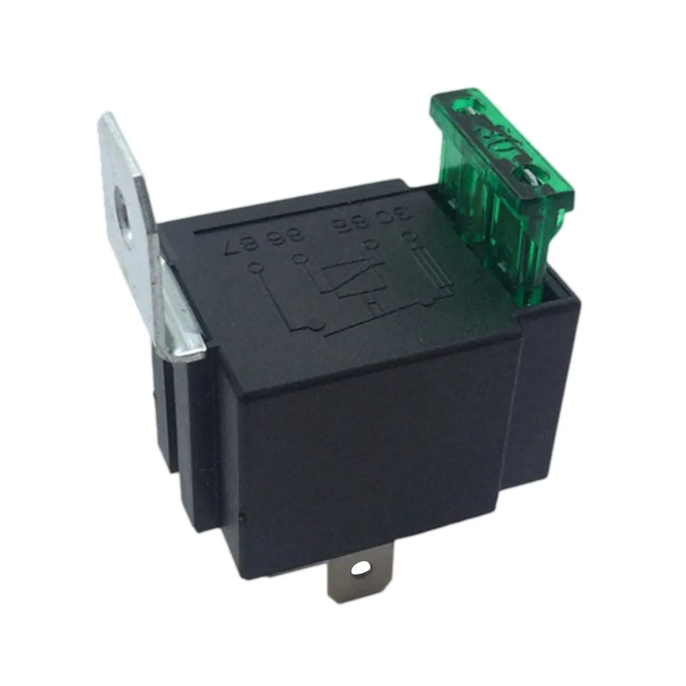 30A 12Vdc Starting Relay Auto Power Switch Black Plastic Automotive Relay Car Contactor Fuse Wire Battery Life Protection Water