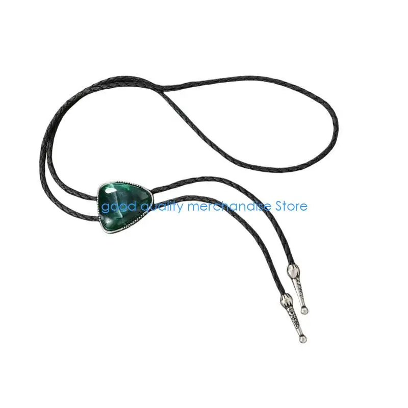 Y5JD ربطة عنق من الجلد الغربي بحجر مثلث من الجلد للعمل أو الحفلات #2