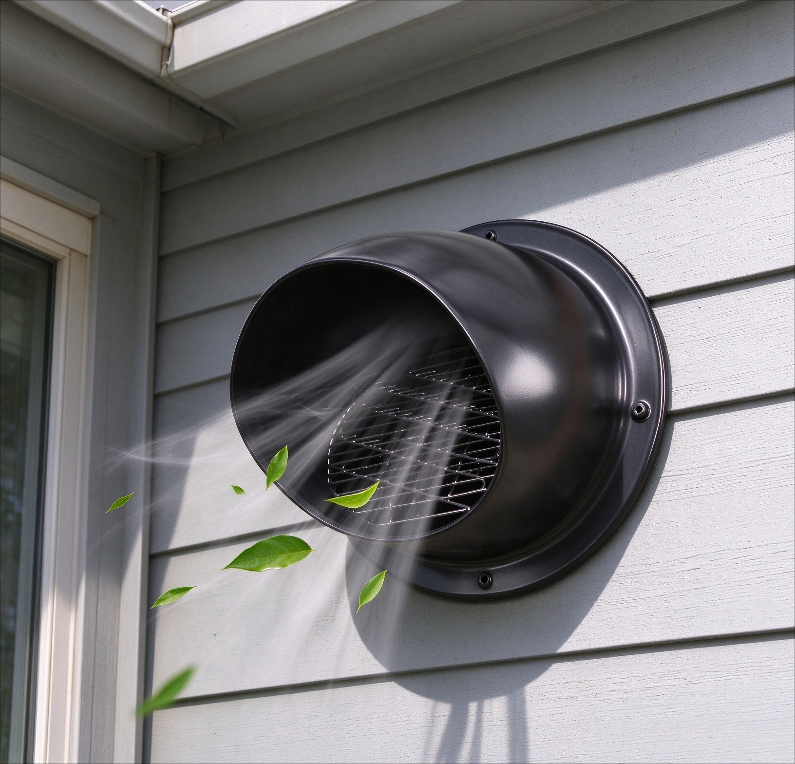 1PEC50mm-150mm Outdoor Stainless Steel Hood Flue Windproof Rainproof Exhaust Insect Proof Cover Bathroom Exhaust Fan Ventilation