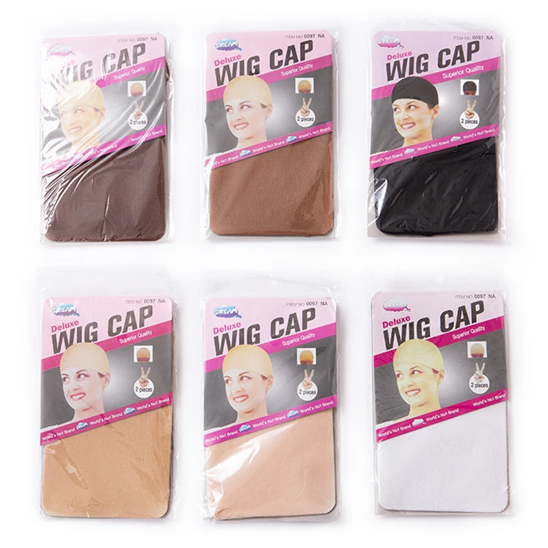 2pcs/ Pack Wig Caps Hair Nets Weave Hairnets Wig Nets Stretch Mesh Caps Stocking Caps for Making Wigs Free Size