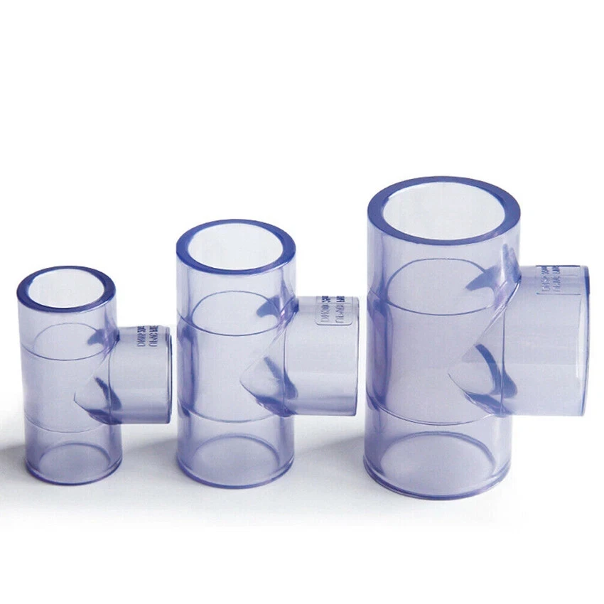1Pcs I.D 20 ~ 110mm Transparent UPVC T-stück Garten Bewässerung Aquarium Tank Wasser Rohr Anschlüsse Gleich PVC Rohr verbindungen
