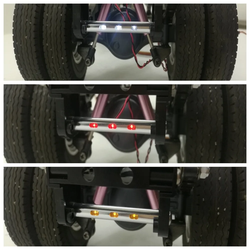 LED Taillight Tail Beam Light for 1/14 Tamiya RC Truck 770s MAN TGX Actros Rear Bumper Lamp Upgrade Accessories