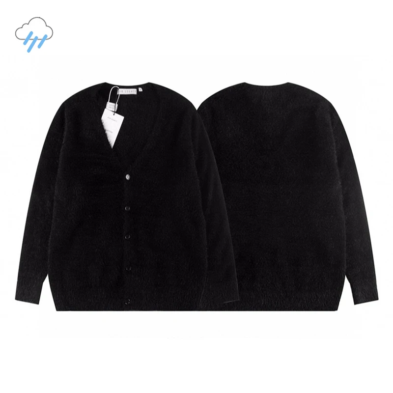 24FW High Quality Casual Fashion Our Legacy Knitted Cardigan Men Women Loose Black Button Sweater With Tags