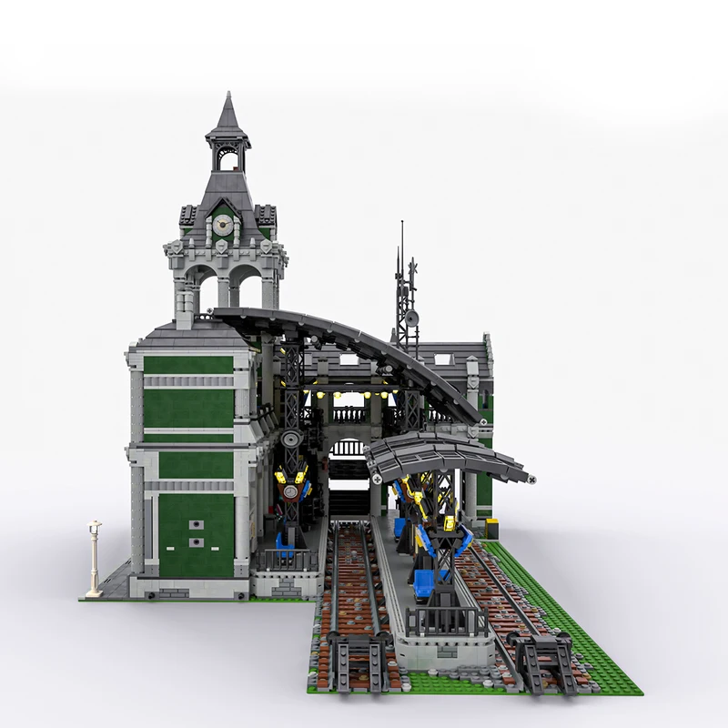 13191Pcs Modular Train Station MOC Urban Railway Hub Module Education  Building diy Blocks Birthday Toys Gift