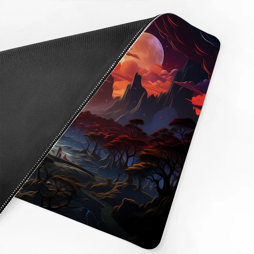 Illustration Style Mousepad Large Gaming Mouse Pad LockEdge Thickened Computer Keyboard Table Desk Mat