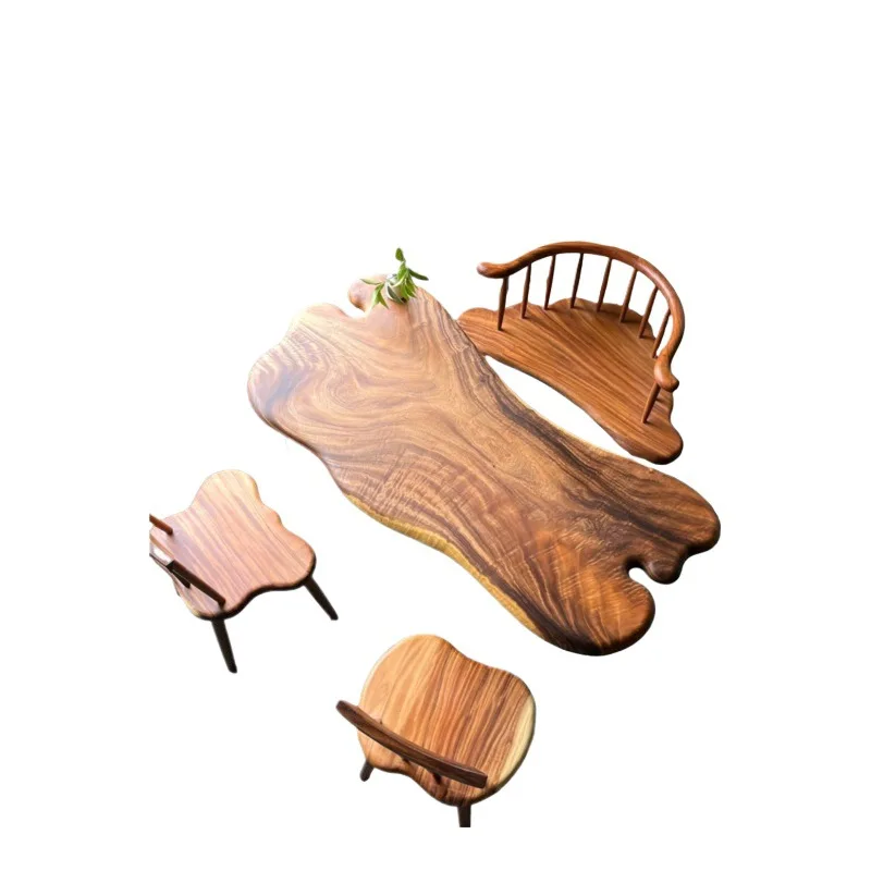 Balcony coffee table, South American walnut table, multi-functional, casual and simple, small apartment
