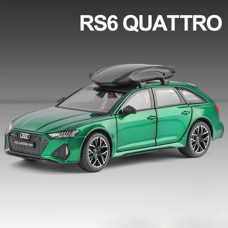 1:24 Audi-RS6 Quattro Station Wagon Alloy Sports Car Model Diecast Sound and Light Metal Racing Car Model Simulation Kids Gifts