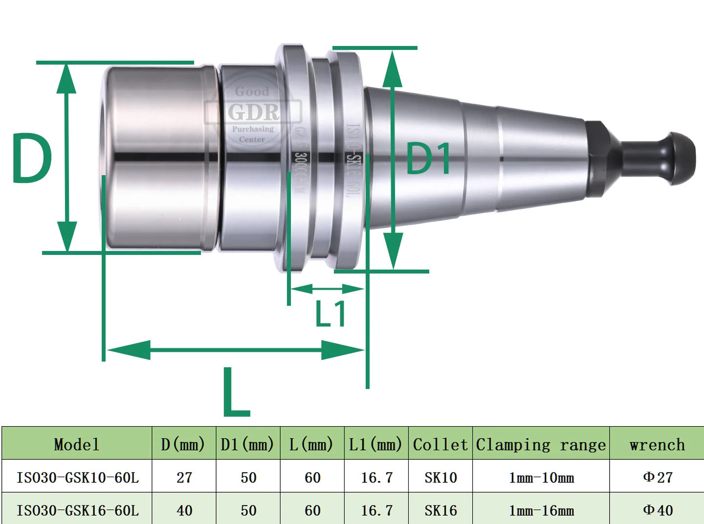 GDR ISO ISO30 ER16 ISO30 ER20 ISO30 ER25 ISO30 ER32 SK10 SK16 ISO30 APU08 APU13 ISO30 FMB FMB22 Werkzeughalterhalterung Werkzeugspannzange – Detail 3