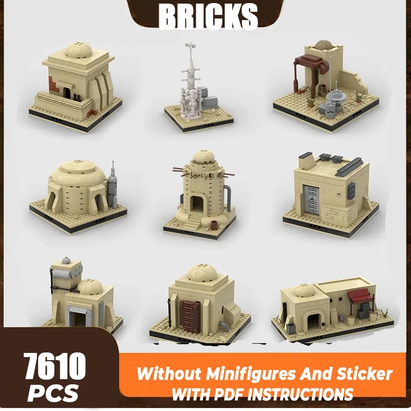 Modelo de película estrella Popular, bloques de construcción Moc, espacio Modular, casa del desierto, bloques tecnológicos, regalos, juguetes de Navidad, conjuntos DIY de montaje