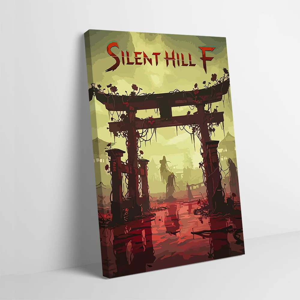 Silent Hill F Game Cover Art Poster Customizable Printed Canvas Painting for Pictures Wall Art Gaming Room Decoration Home Mural