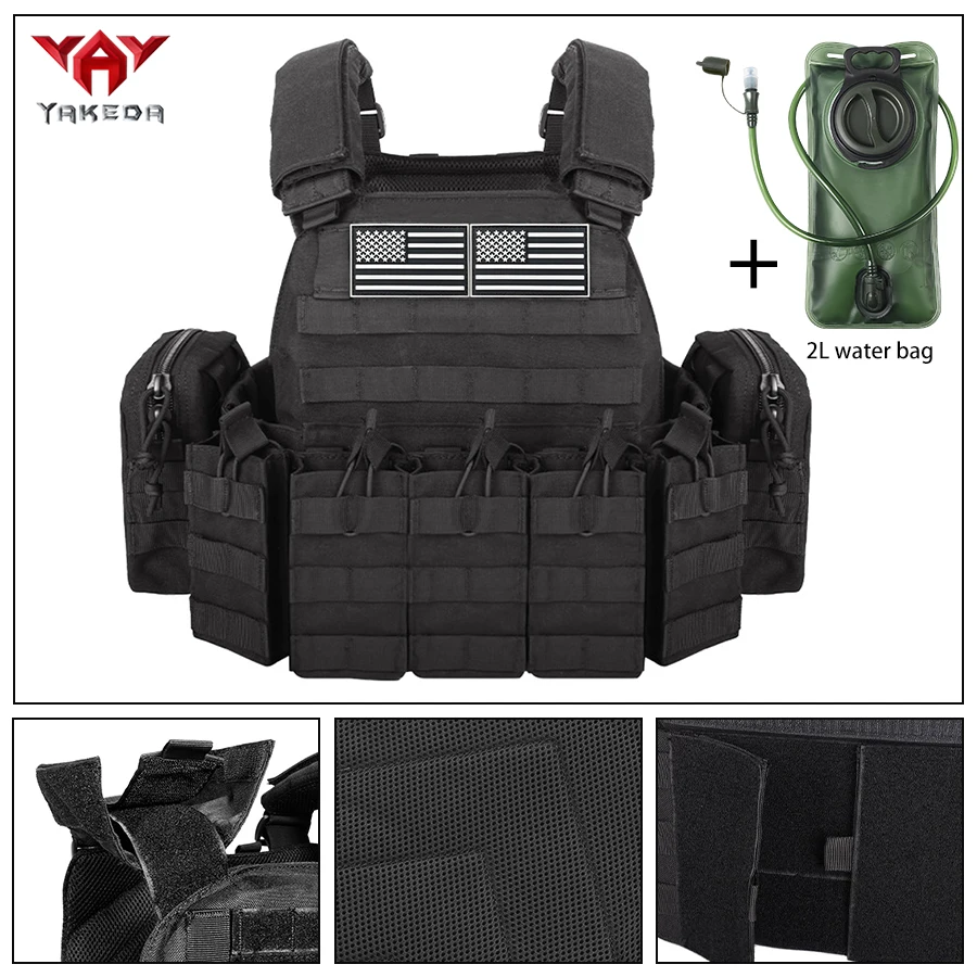 

Легкий дышащий жилет YAKEDA для активного отдыха с 2-литровым водонепроницаемым мешком и множеством карманов, расширяемый карман для аксессуаров.