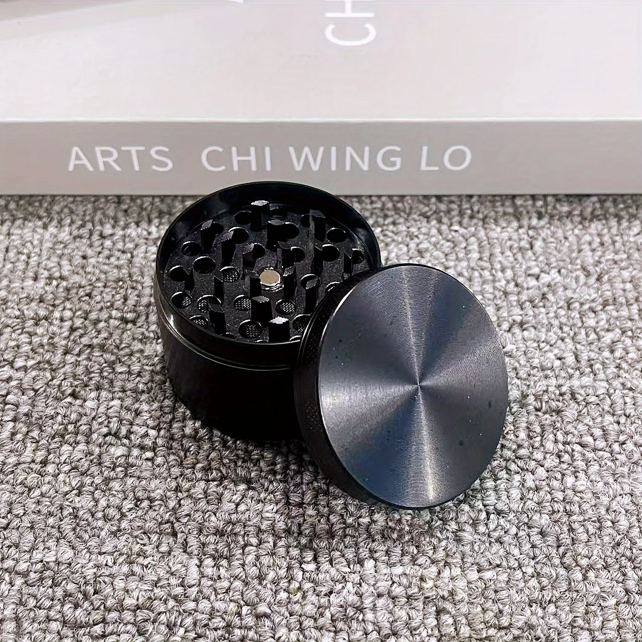 2inch Metal Black Herb Grinder Spice Crusher 4-Layer Mortar Salt Mill Manual Pestle Tobacco Grass Grinder Smoking Cigarette Tool
