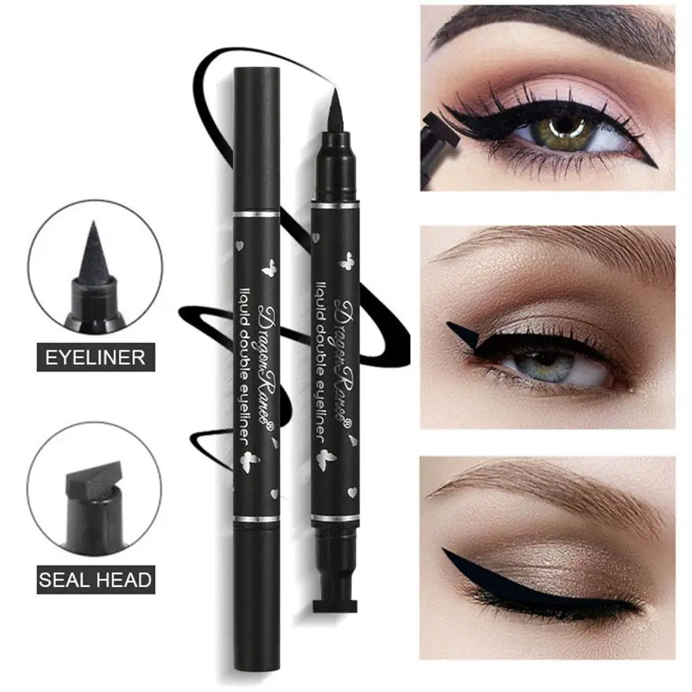 2 in 1 Winged Eyeliner Stamp Pen Double Ended Waterproof Long Lasting Liquid Eyeliner Pencil Eye Makeup Tools