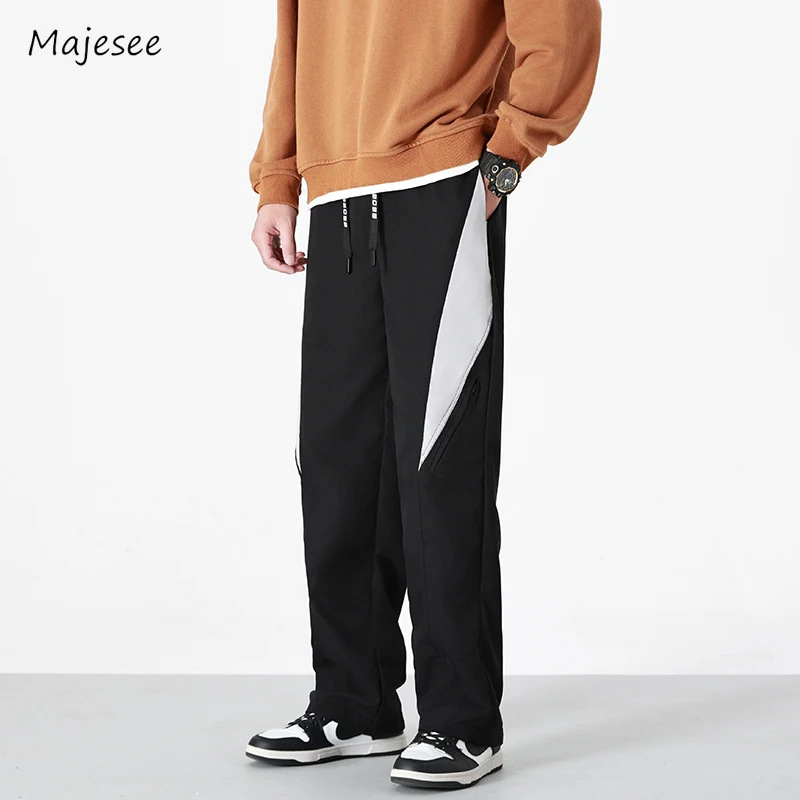 

Panelled Pants Men Ankle Length Streetwear Drawstring Spring Autumn Sporty Handsome Leisure Fashion Normcore Hipster Popular