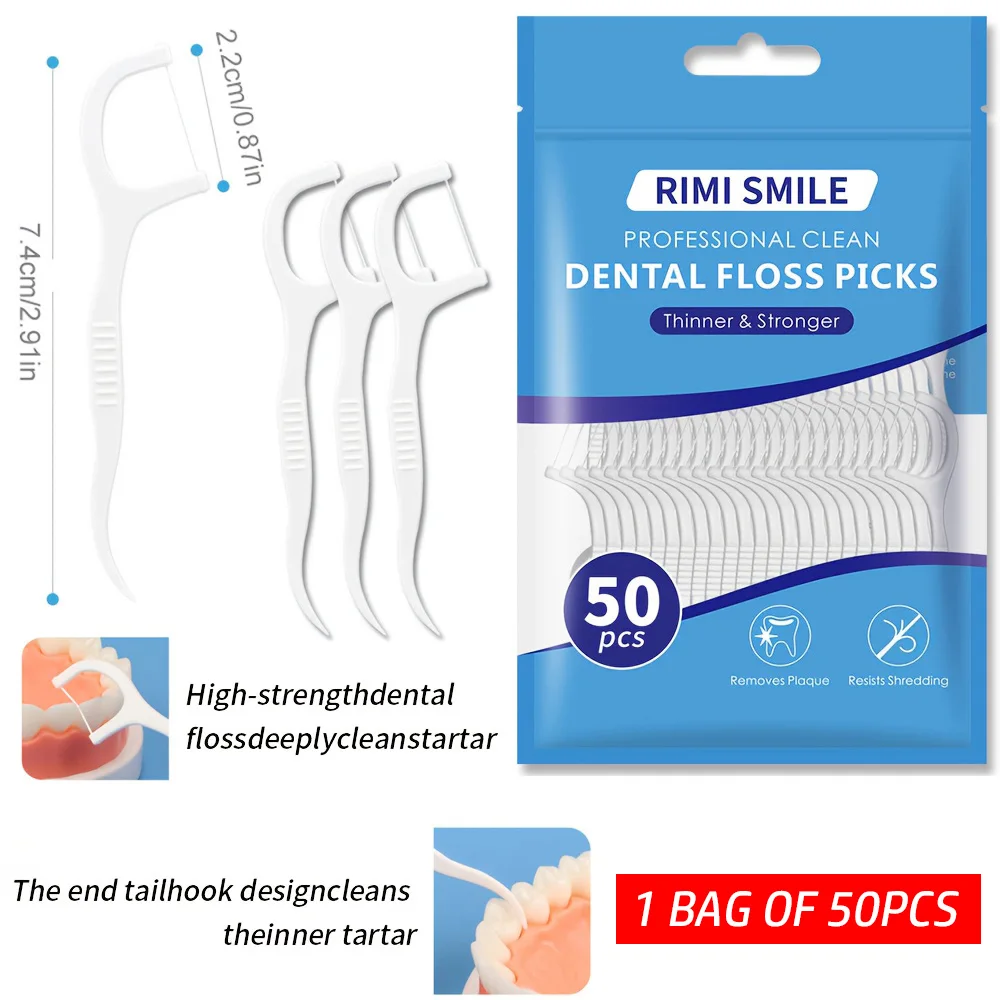 (أسعار معقولة) 50/100/300 PCS-RIMI Smile Floss - يأتي مع صندوق خيط تنظيف أوتوماتيكي - مناسب للحمل عند الخروج #6