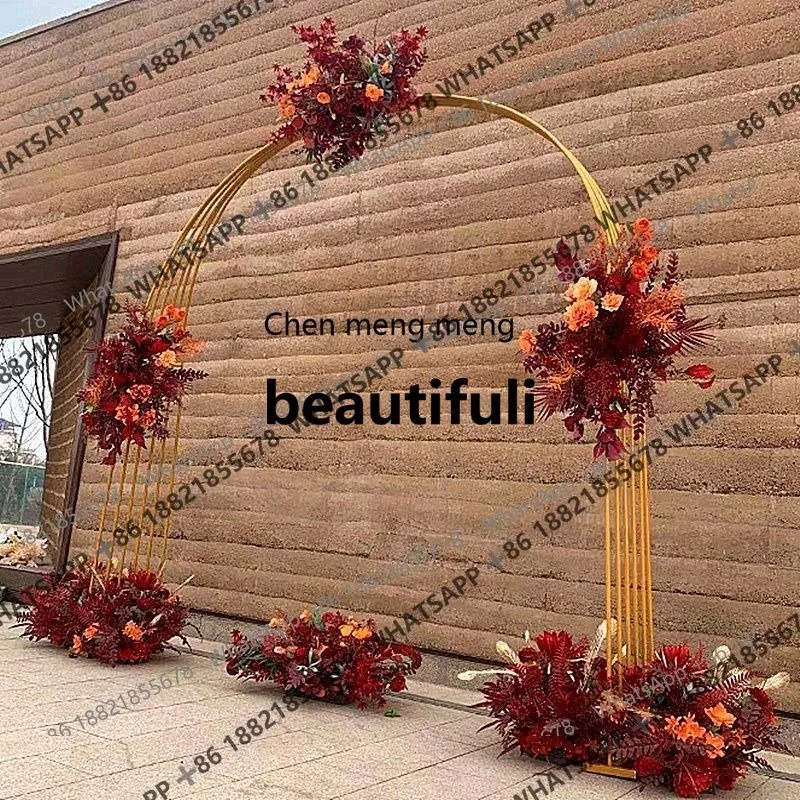 New wedding props, wrought iron arch wedding scene arrangement window decoration Chinese screen