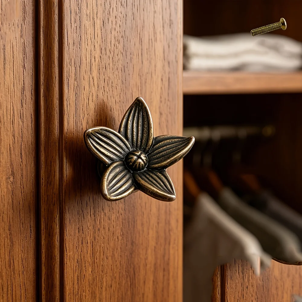 2/4/8pcs Vintage Floral Handles Furniture Additions Handmade Vintage Decoration Suitable for Wardrobes/Drawers/Jewelry Boxes