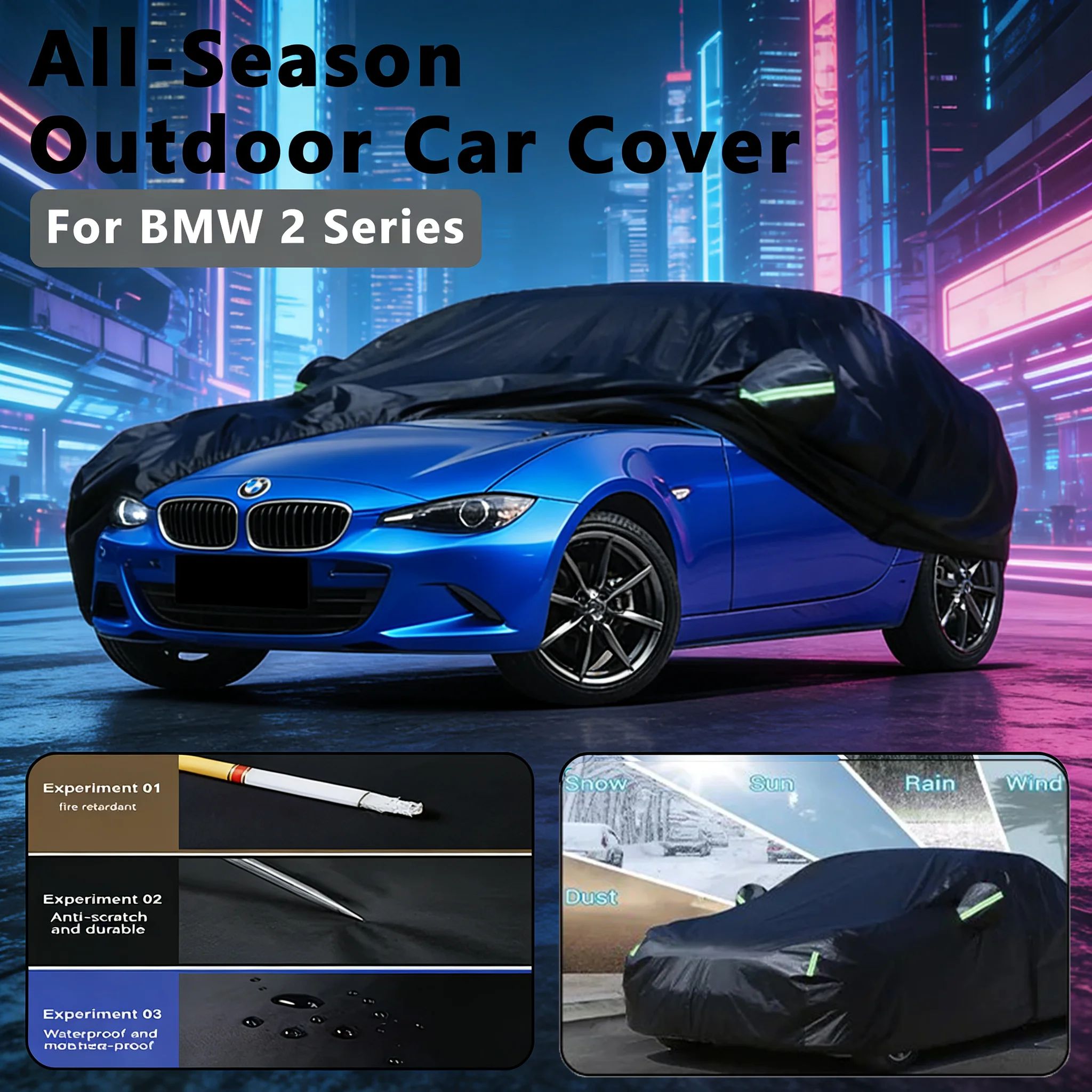 

Car Cover for BMW 2 Series - Outdoor Full Protection, Waterproof Dustproof Heat-Resistant, All-Season Use Exterior Accessories